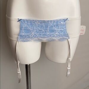 b.tempted white light blue garter belt xs/s